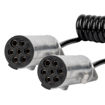 Spirálový kabel TIR 2x 7 PIN typ N 5m 24V AMIO-04379