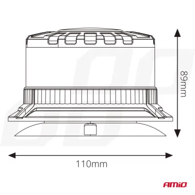 LED výstražný maják W28M 12V 24V AMiO-04105