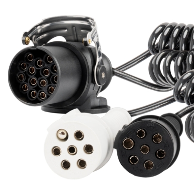 Spirálový kabel TIR 2x 7 PIN 15 PIN typ N/S 5m 24V AMIO-04381