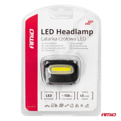 Čelovka LED COB Headlamp 3xAAA 150Flux IPX3