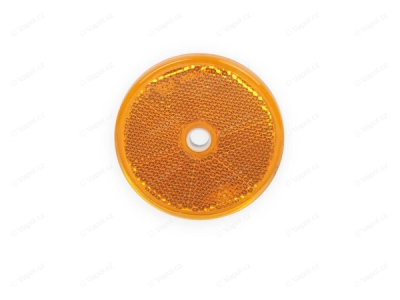 Odrazka oranžová, průměr 60 mm s dírou