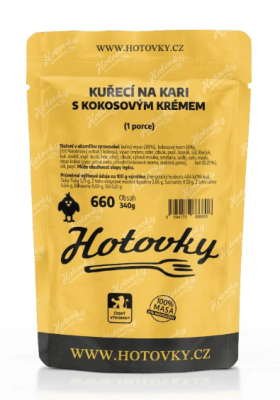 Kuřecí na kari s kokosovým krémem (1 porce)