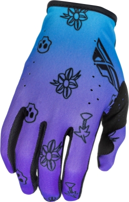 rukavice LITE OUTLINE, FLY RACING - USA 2026 (fialová/modrá/černá, vel. S)