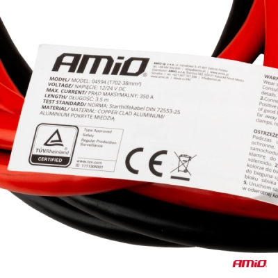 Startovací kabely 350A 3.5m TÜV AMIO-04594