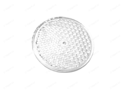 Odrazka bílá, průměr 80 mm s dírou