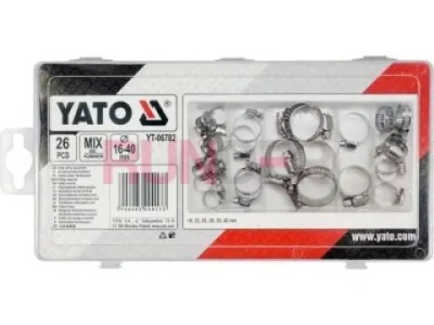 Hadicové spony mix rozměrů 26 ks YATO YT-06782