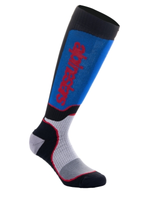 ponožky MX PLUS, ALPINESTARS (černá/červená/modrá/šedá, vel. S)