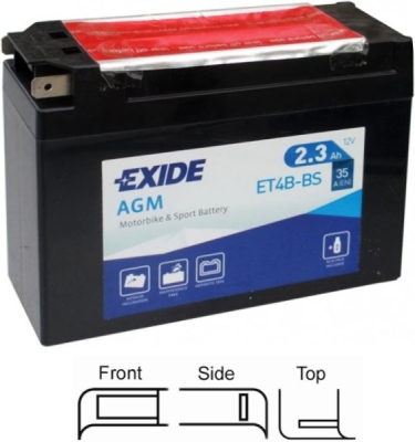 startovací baterie EXIDE ET4B-BS
