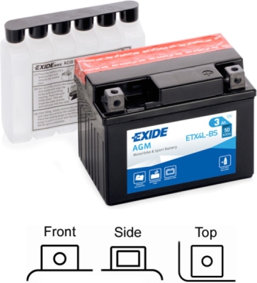 startovací baterie EXIDE ETX4L-BS