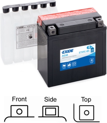 startovací baterie EXIDE ETX9C-BS