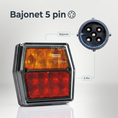 Fristom FT-222 LED Koncové světlo s osv. RZ 12V BAJONET 5pin