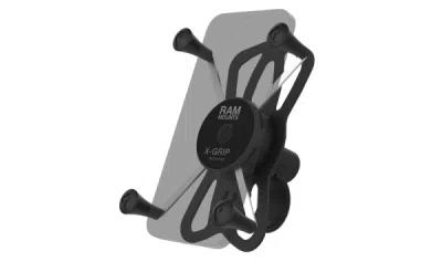 kompletní sestava držáku pro velké telefony X-Grip se "Tough-Strap" stahovacím upínaním na řidítka, RAM Mounts