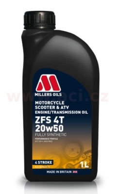 MILLERS OILS plně syntetický olej pro 4-takt. motory motocyklů Motorsport ZFS 4T 20w50 1l