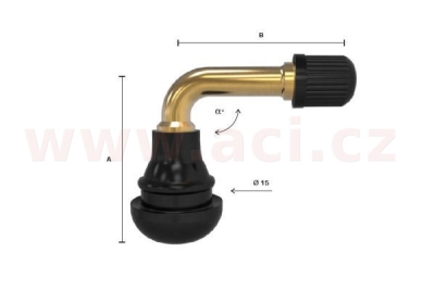 Ventil bezdušový moto TR412 Scooter 90°, pr.11,5 mm, PVR-70 ACI 9901392