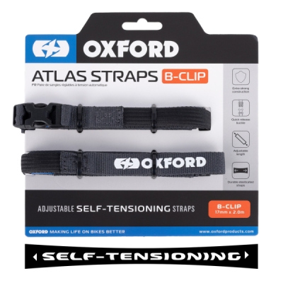 zavazadlové popruhy Atlas B-Clip, 2 ks, OXFORD (šedá, 17mm x 2m)