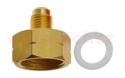 Redukce na láhev R134a 1/4 SAE x 21,8-14UNF s těsněním ACI AC 5254