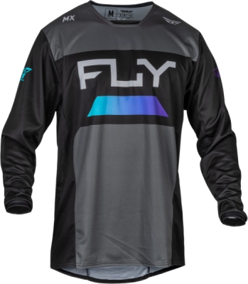 dres KINETIC RELOAD, FLY RACING - USA 2024 (šedá/černá/modrá, vel. M)