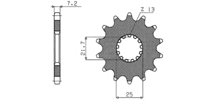 řetězové kolečko pro sekundární řetězy typu 525, BRAKING (16 zubů)