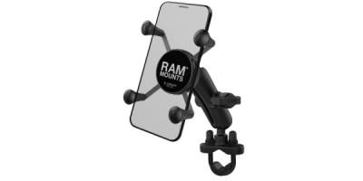 kompletní sestava držáku mobilního telefonu X-Grip s objímkou na řidítka, RAM Mounts